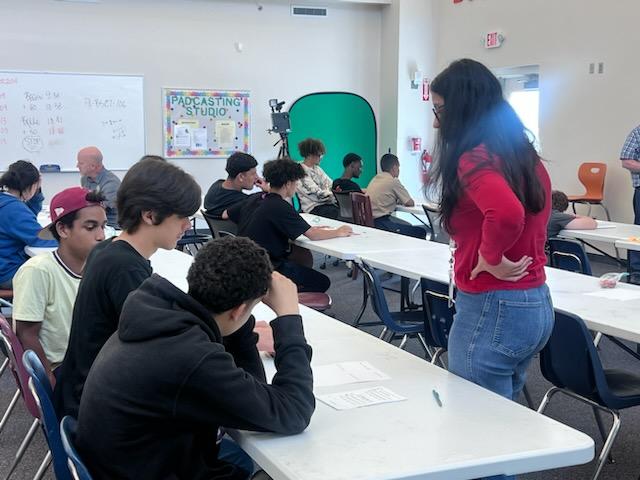 Students participating and collaborating  in the 
data- based algebra stations in the Media Center at Boone High School.  Go Braves! <a href="/JMartinez_OCPS/">Jose T. Martinez</a> <a href="/ocpsboone/">Boone High School</a>