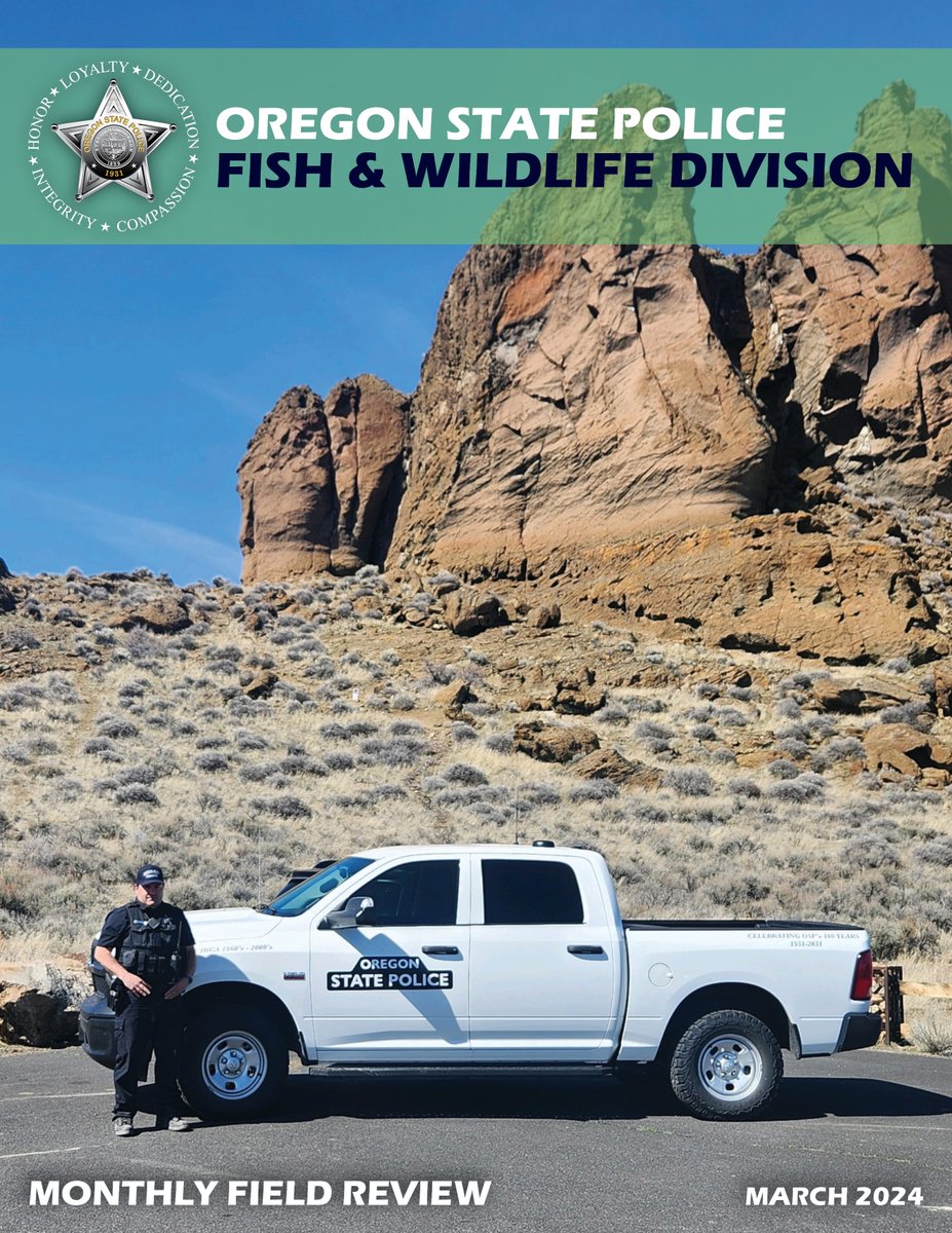 OSP Fish & Wildlife (@osp_fish) on Twitter photo The <a href="/ORStatePolice/">Oregon State Police</a> Fish & Wildlife Division's March 2024 Newsletter is now available at: bit.ly/FWDMar24
#FishandWildlife #OSPatWork #YourOregonStatePolice #Shellfish #Hunting #Fishing #K9 #TurnInPoachers #StopPoaching #ProtectOregonsWildlife The <a href="/ORStatePolice/">Oregon State Police</a> Fish & Wildlife Division's March 2024 Newsletter is now available at: bit.ly/FWDMar24
#FishandWildlife #OSPatWork #YourOregonStatePolice #Shellfish #Hunting #Fishing #K9 #TurnInPoachers #StopPoaching #ProtectOregonsWildlife