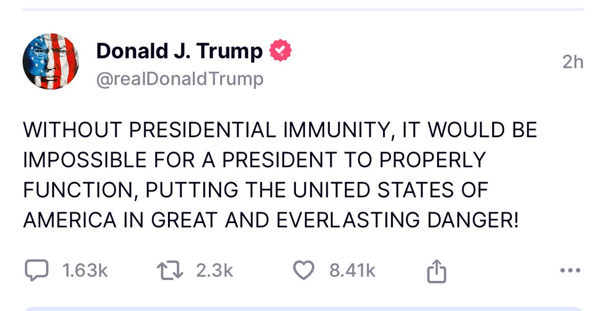 President Trump posted this on Truth Social this morning before court.