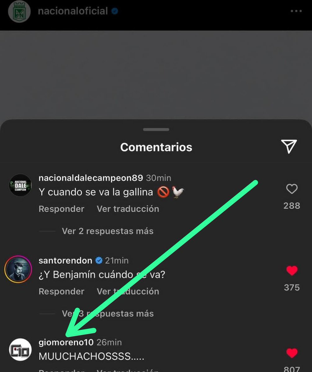 El comentario de Gio Moreno en la publicación de Atlético Nacional tras la salida de Mauricio Navarro. Siempre te bancaré, flaco.