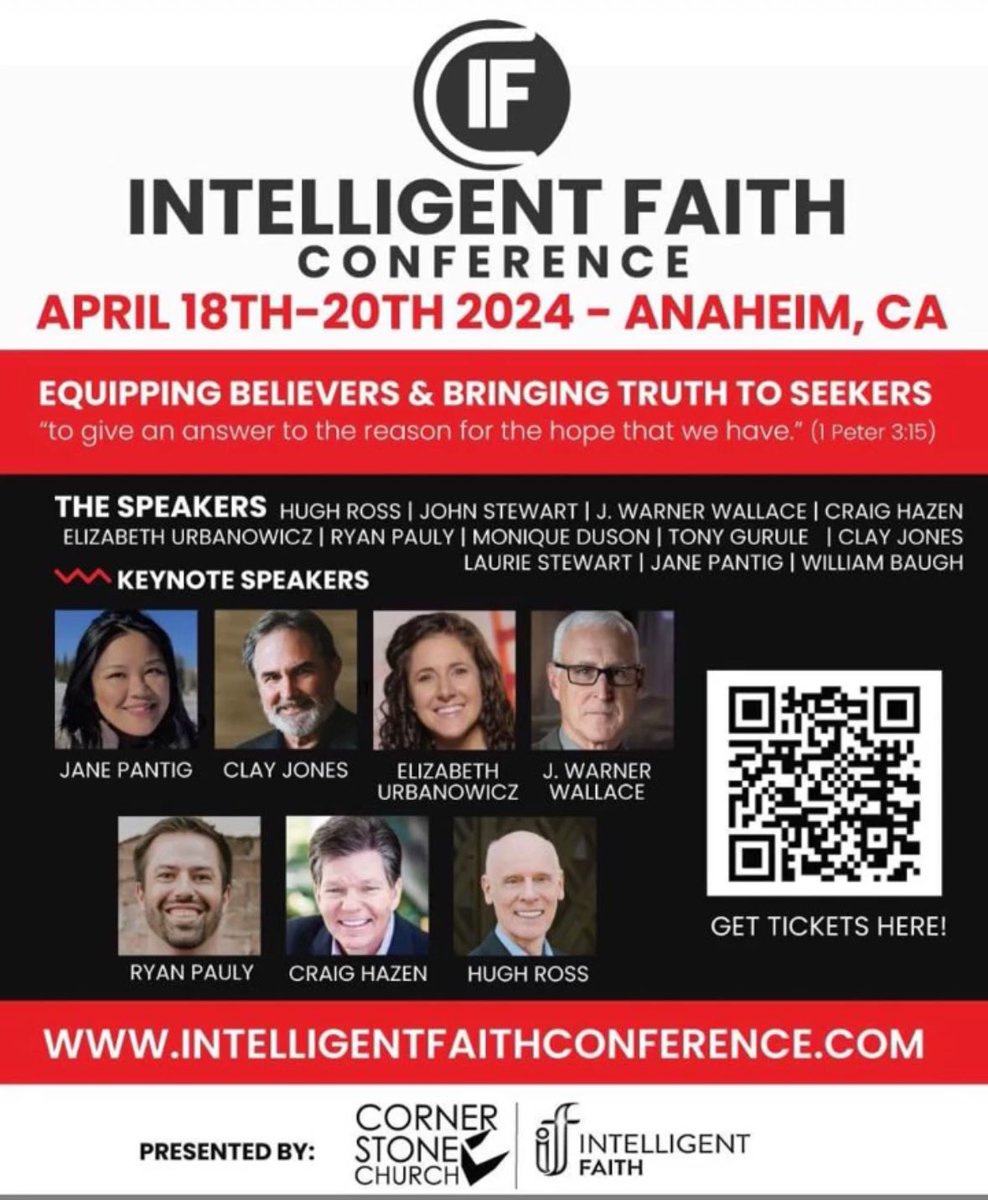 NtelligentFaith's tweet photo. IF conference tonight with Craig Hazen and J. Warner Wallace as key note speakers. Saturday key note speakers Hugh Ross, Elizabeth Urbanowicz, and Clay Jones. Many other great break out speakers! Check it out! Walk ins welcome! 
https://t.co/FGiLQv1IHk https://t.co/aYUZjy6sOx