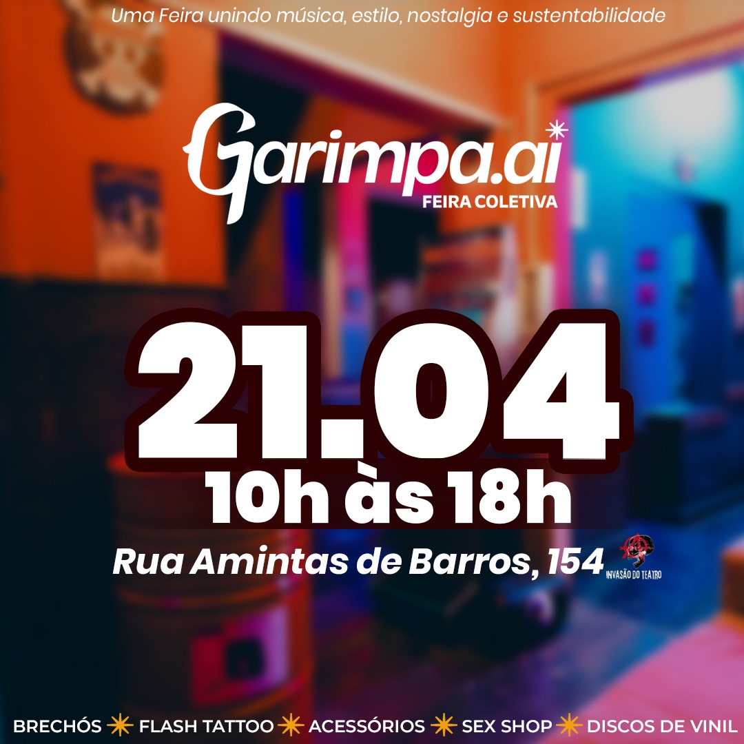 FatoAgenda's tweet photo. Feira Coletiva Garimpa Aí. Local: Bar Invasão do Teatro. End.: Rua Amintas de Barros, 154,  Centro de Curitiba. Entrada Franca
Data: 21/abril, domingo, 10h às 18h. Com música, brechós, e livros e discos do #sebinhofatoagenda. Confira no #FATOagenda. aqui: https://t.co/TxSpbAkdlk https://t.co/nZBkQDxwWo