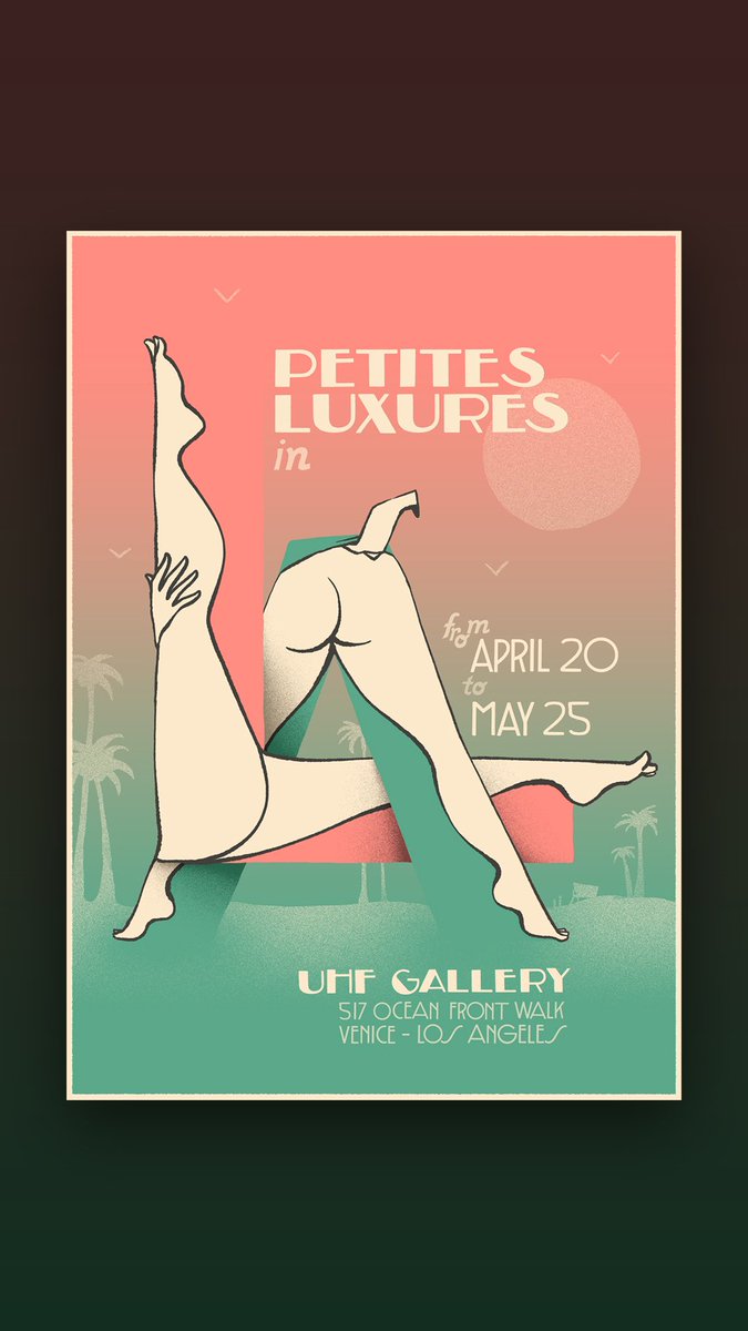 Los Angeles! Opening of my new solo show will be tomorrow Saturday April 20 from 3 to 6pm at UHF gallery in Venice Beach, I will be there, will you? 😘