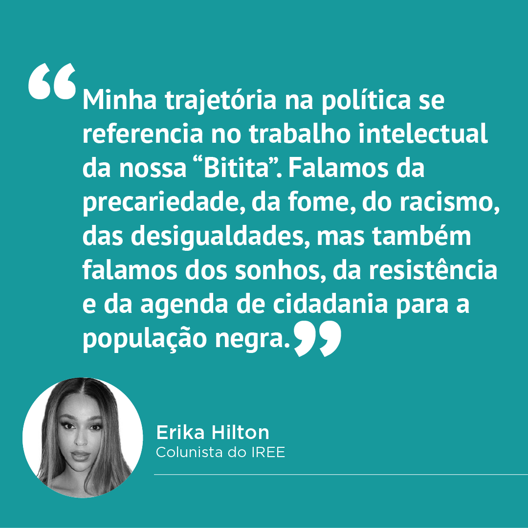 A Dep. Fed. @ErikakHilton destaca como sua trajetória foi influenciada por Carolina Maria de Jesus e ressalta a importância de trazer a obra da escritora para a discussão e formulação de políticas públicas. 🔗Leia: iree.org.br/carolina-maria…