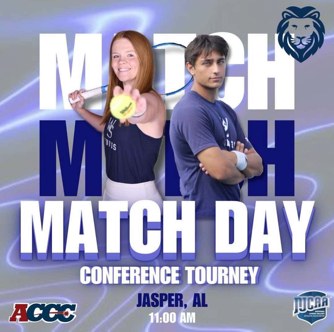 The tennis conference tourney begins at 11 AM in Jasper today! Good luck, Lions!