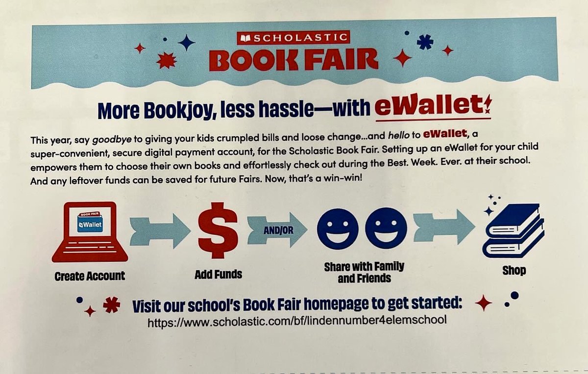 Our 📚 Scholastic Book Fair 📚will be held Tuesday, April 23 - Thursday April 25th. Please visit the website to see what books will be available. You can also add money to your child’s eWallet. #WeRoarAtSchool4 @suzanne_olivero @LindenPS @AtiyaYPerkins