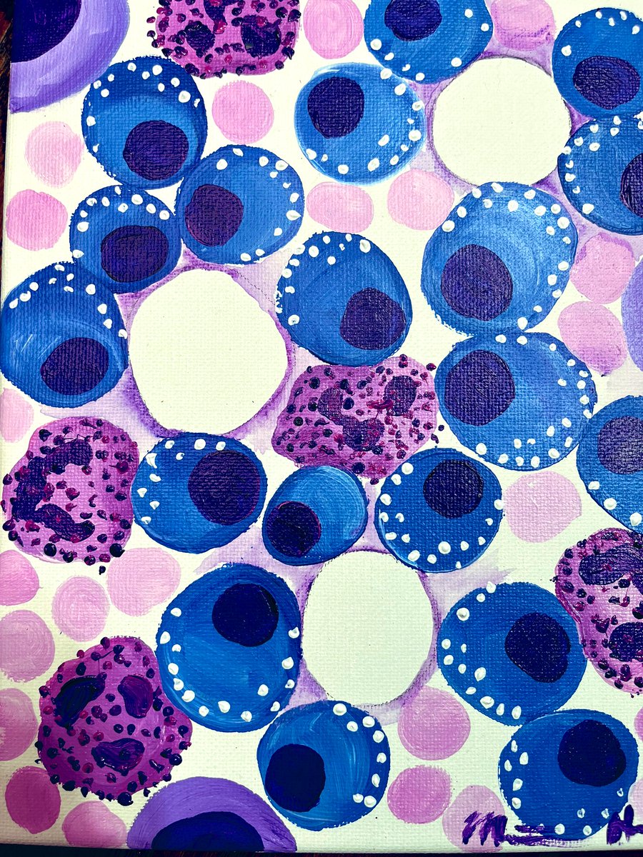 Did you miss my #LabWeek2024 painting event? #WhiteCoatArtistry #PathArt #PathTwitter Paint along and share your finished piece. Cannot wait to see everyones rendition of myeloma🔬🎨 🖌️Watch the recording here: umich.zoom.us/rec/play/OS9s2…