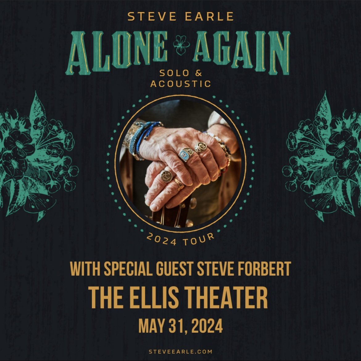 steveforberttwt's tweet photo. ๐ถ NEW SHOW ANNOUNCEMENT! ๐ถ
Iโm excited to be the Special Guest for @SteveEarleโs concert at The Ellis Theater in Philadelphia, MS during his โAlone Againโ 2024 Tour!
๐ TICKETS on sale NOW! ๐
https://t.co/qJAWHg3vTB
#steveearle #ellistheater #philadelphiams #folkrock https://t.co/VX4O1zVSGe