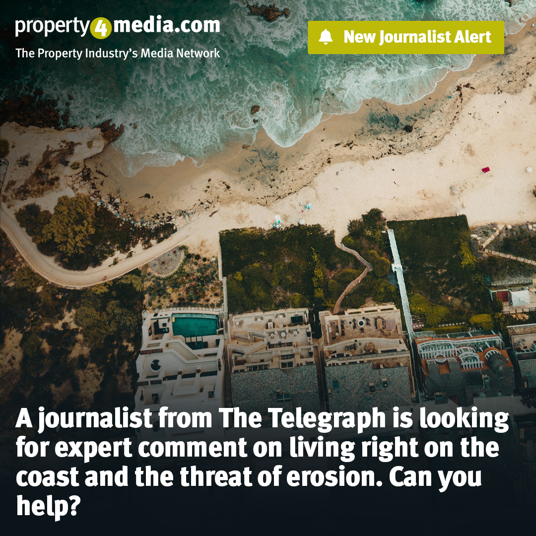 A journalist from The @Telegraph is looking for expert comment on living right on the coast and the threat of erosion. Can you help? 💬 Respond to this request and 100s more right now at Property4Media. ➡️ Welcome to Property4Media | The Social Network for Property Journalists