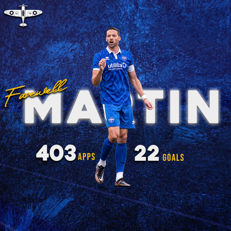 EastleighFC's tweet photo. Captain, leader, legend. 👑
Aaron Martin has announced his retirement from football at the end of the 2023/24 campaign.
We would like to thank Aaron for all of his efforts and wish him all the best after retirement. 💙