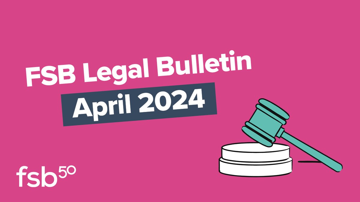Stay in the loop with the latest legal updates - without the jargon! 

Read the April edition of the FSB Legal Bulletin 💼  

🔗 go.fsb.org.uk/LegalBulletinA… 

#SmallBusinessBigIdeas