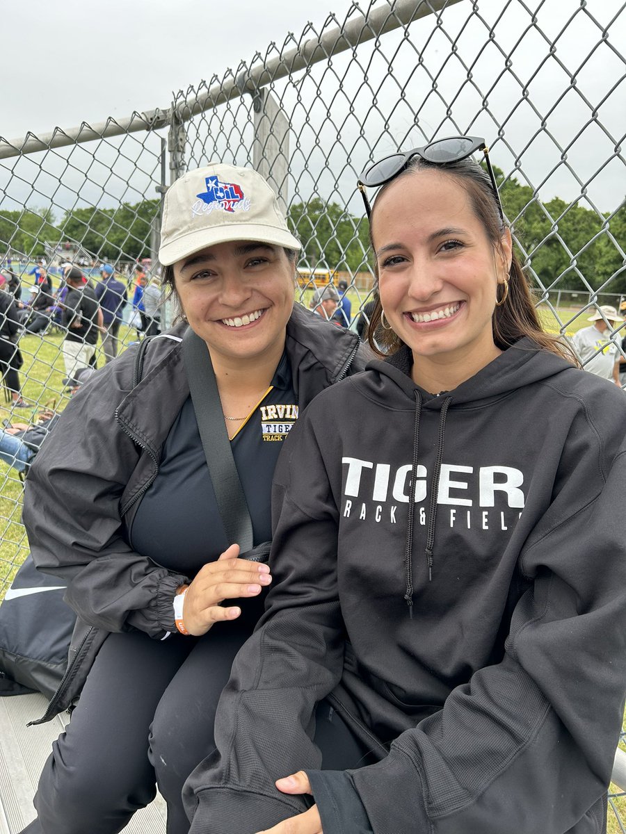Hanging out at the Regional Track meet with the awesome Irving Tiger Track coaches!