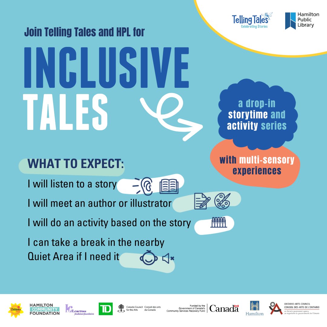 We're excited to announce our latest program, ✨Inclusive Tales✨! This drop-in storytime is perfect for kids who love to move 🤸, touch👋, and play 🧸. There will also be a quiet room available for those who get overstimulated easily! 🎧 Learn more at tellingtales.org/festivals-even…