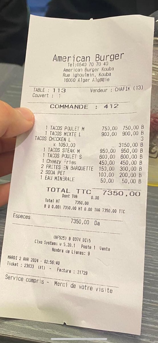 _justcallmeivan's tweet photo. Un sandwich à 5 euros à Kouba est un bon prix pour un touriste étranger mais hors de portée pour un salaire DZ. https://t.co/Ho2Amf4yRG