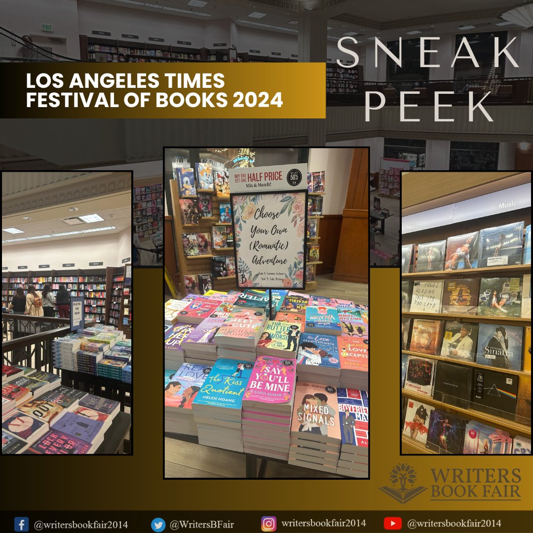 WritersBFair's tweet photo. Curious about what tomorrow holds at the LA Times Festival of Books?

Here's a sneak peek at this exciting event!

#WBF
#authorlife 
#ReadersFavorite 
#Latfob2024 https://t.co/AmUStXttTT