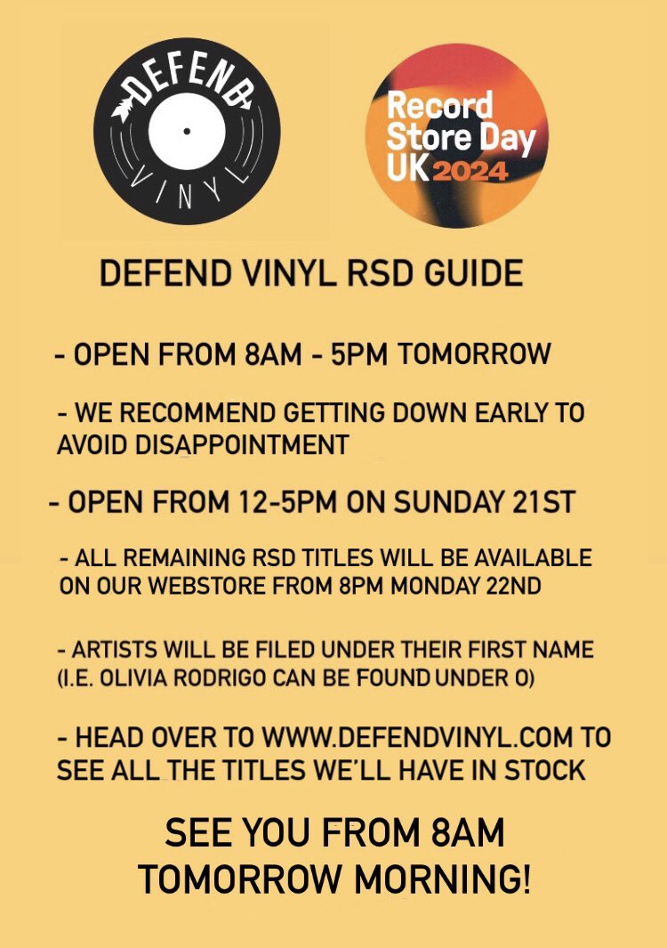 One more sleep to go! Here’s your handy at-a-glance guide to RSD at Defend. Hit us up with any questions we’re happy to help. See you tomorrow! @RSDUK