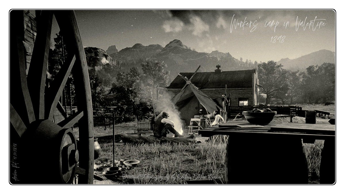 Warkers' camp in Valentine The Heartlands / State of New Hanover #RedDeadOnline #VirtualPhotography | #ThePhotoMode | #ArtistofSociety | #WorldofVP #VPGAMERS | #VPRT | #WIGVP | #VPisArt | #VGPUnite | #FutureVPSupport #BlackAndWhitePhoto | #ColorizedPhoto