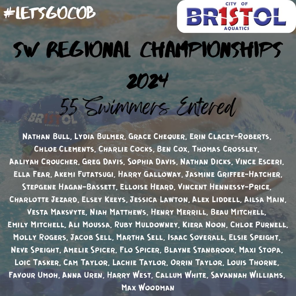 BristolAquatics's tweet image. Well Done to our 60+ Qualifiers for this year’s South West Regional Champs!!

Good Luck to all competing over the next 3 weekends, starting tomorrow with our first Age Group weekend @HengroveParkLC!

#letsgoCoB #progression #movingforwards #racerready