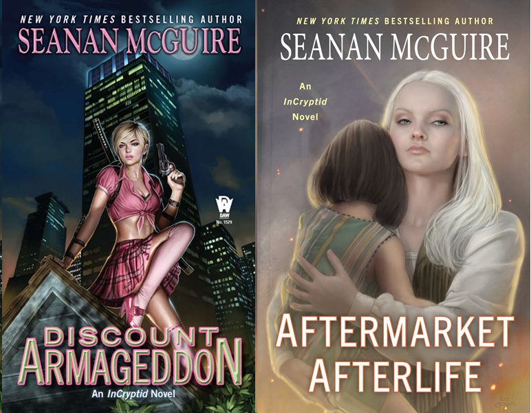 This week of Women in SF&F Month ends with a giveaway of two InCryptid books by @seananmcguire! Enter to win either DISCOUNT ARMAGEDDON (#1) or AFTERMARKET AFTERLIFE (#13). US only.

fantasybookcafe.com/2024/04/women-…