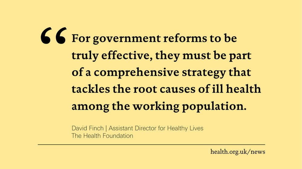 Assistant Director @davidfinchthf responds to Prime Minister @RishiSunak's speech on welfare reform. Read the full statement ⬇️ health.org.uk/news-and-comme…