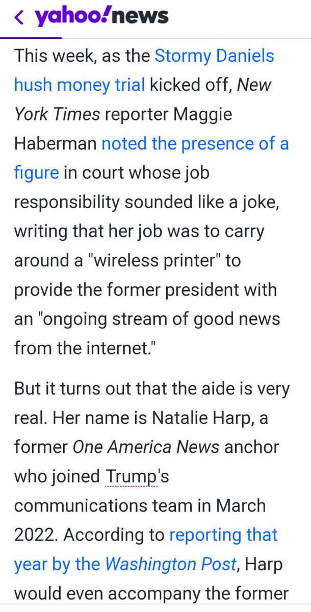 The girl printing out this BS is @NatalieJHarp, a former OAN anchor sg.news.yahoo.com/trump-aide-fol… Trump Has an Aide Who Follows Him Around With a Wireless Printer to ...