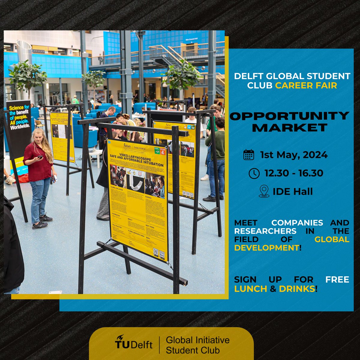 📢 The Opportunity Market of the Delft Global Student Club is back on May 1st! Following last year’s success, DGSC is gearing up for another event where students can connect with companies and researchers in the field of #GlobalDevelopment! 👉 tudelft.nl/delft-global-s…