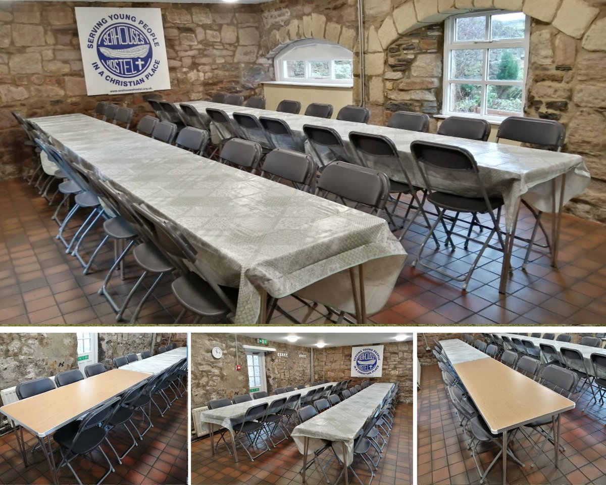 Our lovely dining room can accommodate large groups easily & is full of charm & character! The trestle tables & chairs offer great flexibility & enable guests to relax  whilst enjoying meals, activities & accommodation in comfort.
#indiehostelsuk #visitnland #groupaccommodation