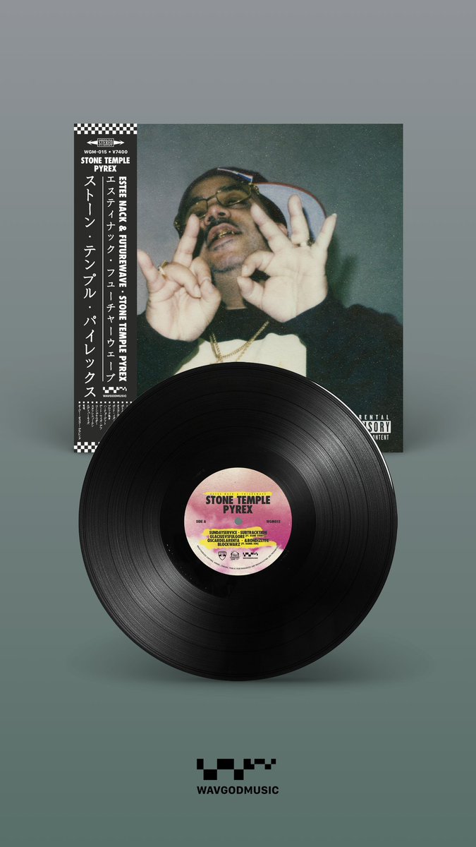 VINYL NOW: 

"STONE TEMPLE PYREX" 💀
<a href="/647wavegod/">Futurewave</a> x <a href="/EsteeNack/">ANAXIMANDER 🛫🇩🇴</a> 
Black OBI edition of Futurewave's and Estee Nack's previously released album available NOW! Also some restock on alternative cover for all that missed out the first drop yo! 🔥
👉🏾 wavgodmusic.com