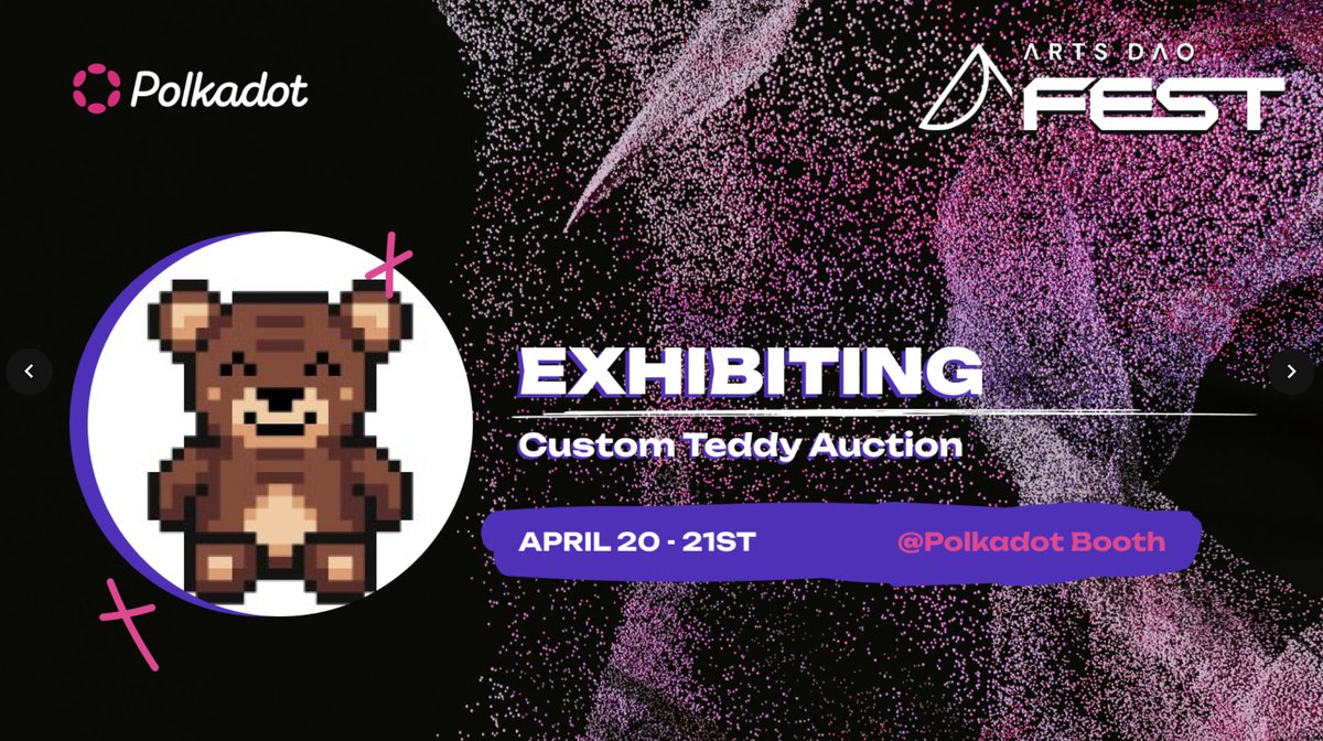 Teddy DAO is thrilled to take part is @arts_dao 🧸❤️

After yesterday's upgrade from a previous Teddy holder vote, our auctions now begin at 2 PM UTC so that it's easier to make your donation bid anywhere in the world!

Be sure to check back tomorrow to see the custom Teddy! 👀