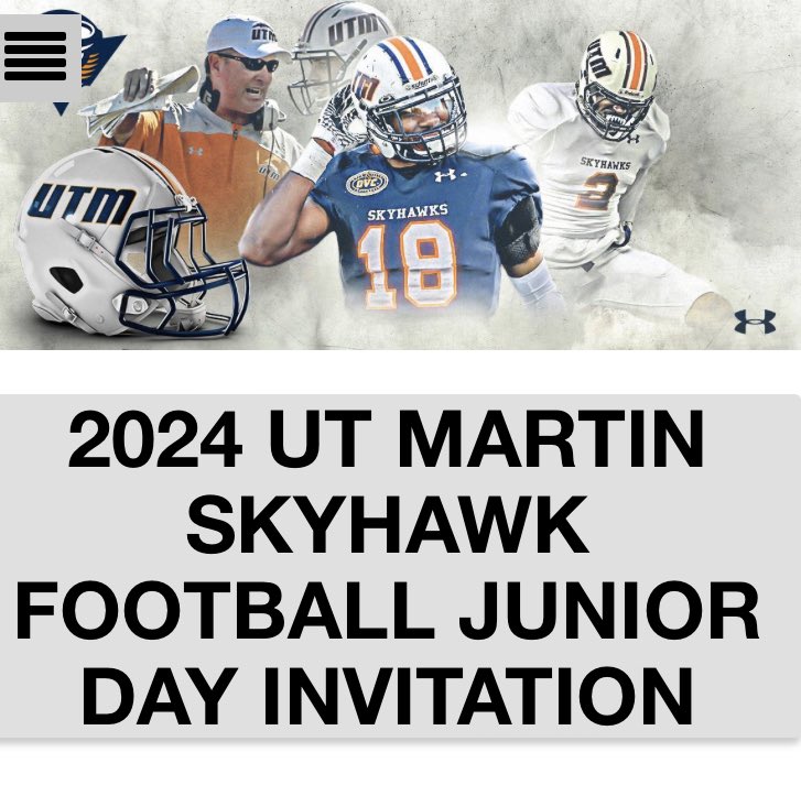 Excited to be at @UTM_FOOTBALL for a Junior day visit thanks for the invite @CoachAClifton