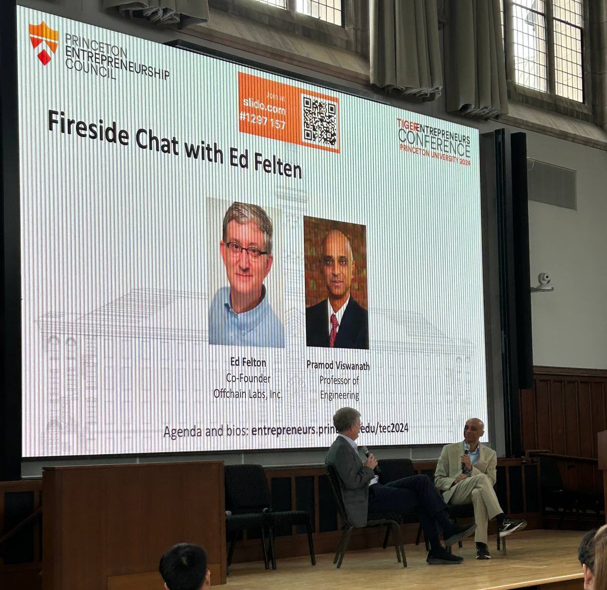 Pleasure and privilege to welcome Ed Felten back to Princeton and interview  him on his journey as a professor, CTO of the United States (Obama White  House) to starting Arbitrum. @EdFelten #Arbitrum