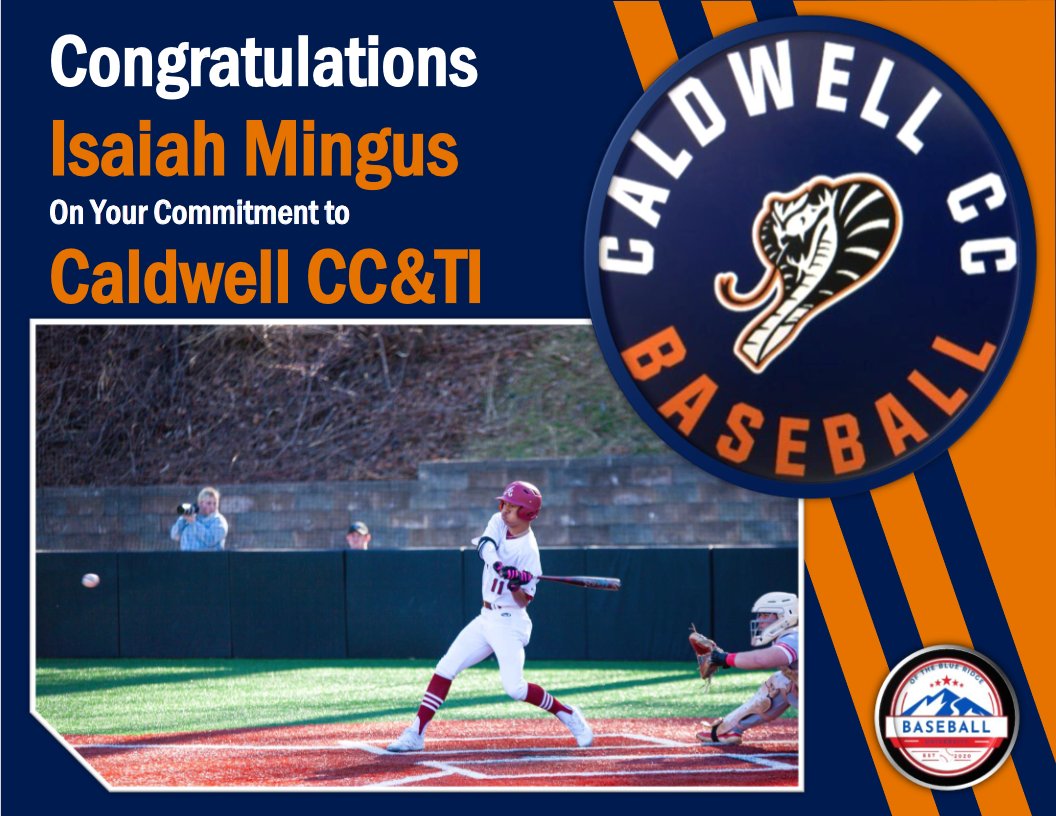 Congratulations @Isaiahmingus11 of @AshevilleHighB1 on Your Commitment to @CaldwellCCBase1 Isaiah is an athletic LH swinger with up the middle ability in the field; he dealt with some adversity this past year recovering from a tough knee injury. But he's fully recovered a ready…
