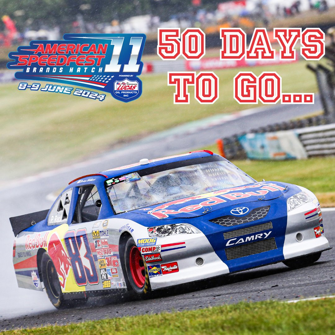 Time to get excited for American SpeedFest 11 powered by Lucas Oil 🇺🇸 Just 5⃣0⃣ days to go 🤩 Tickets for 8/9 June still available 👇 🎟️speedfest.co.uk