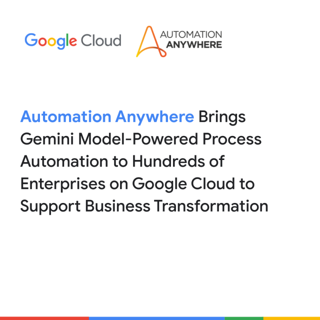 Automation Anywhere brings Gemini model-powered process automation to hundreds of enterprises on Google Cloud to support business transformation. #GoogleCloudPartner #GoogleCloudNext bit.ly/3Qej7X1