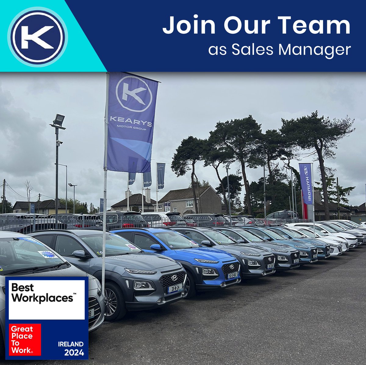 Kearys Motor Group is looking for top calibre candidates to join its winning team. We are currently seeking to recruit a Sales Manager to join our dynamic, growing team based in Kearys Hyundai Midleton, Cork. Apply today to be a part of our success story: kearys.bamboohr.com/careers/82