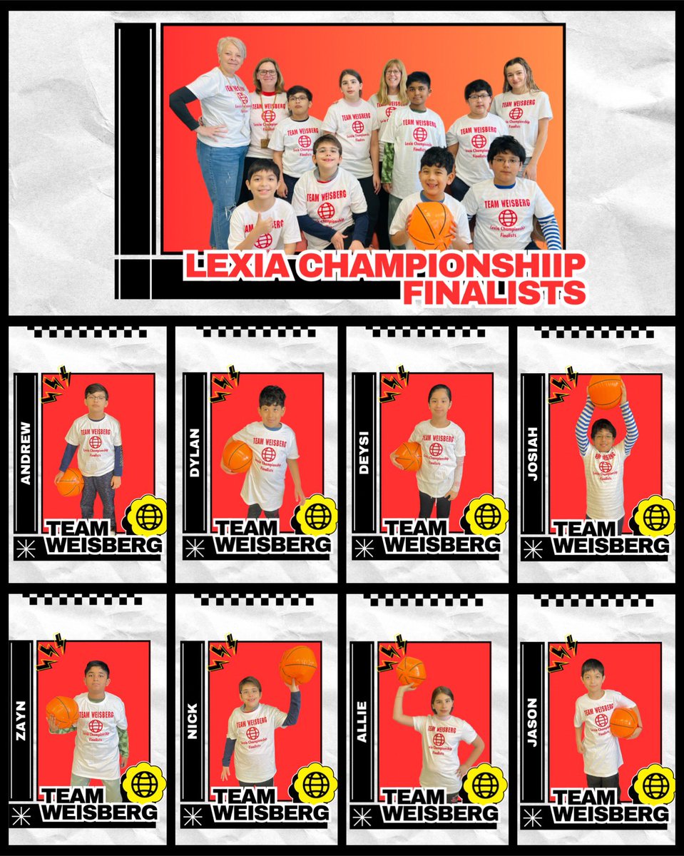 Team Weisberg has made it to the #Lexia Championship.🏀📚 Meet the Finalists! ⛹️@LexiaLearning @Jackson_Ave @MineolaUFSD #MineolaGrows #mineolaproud @JenniferWeisbe2