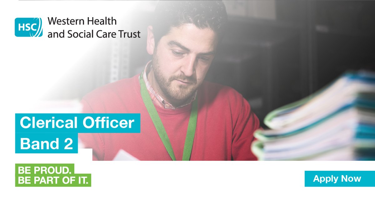 The @WesternHSCTrust are seeking a Clerical Officer Band 2 to be based in the Chief Executive’s Office at Altnagelvin Hospital on a permanent, full-time basis. Apply online today: hubs.ly/Q02ttvl90