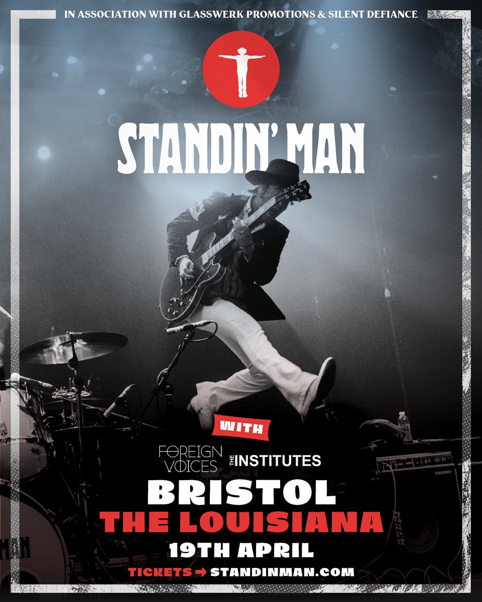 Poster design for @standin_man performing tonight at the @LouisianaBris with @Foreignvoices23 and @theinstitutesuk 🎸🔥 . 🎨 @robmeyersdesign 📷 @Blackhamimages . #standinman #gigposter #UKMusic #rocknroll #Bristol #uk #posterdesign #freelancedesigner #robmeyersgraphicdesign
