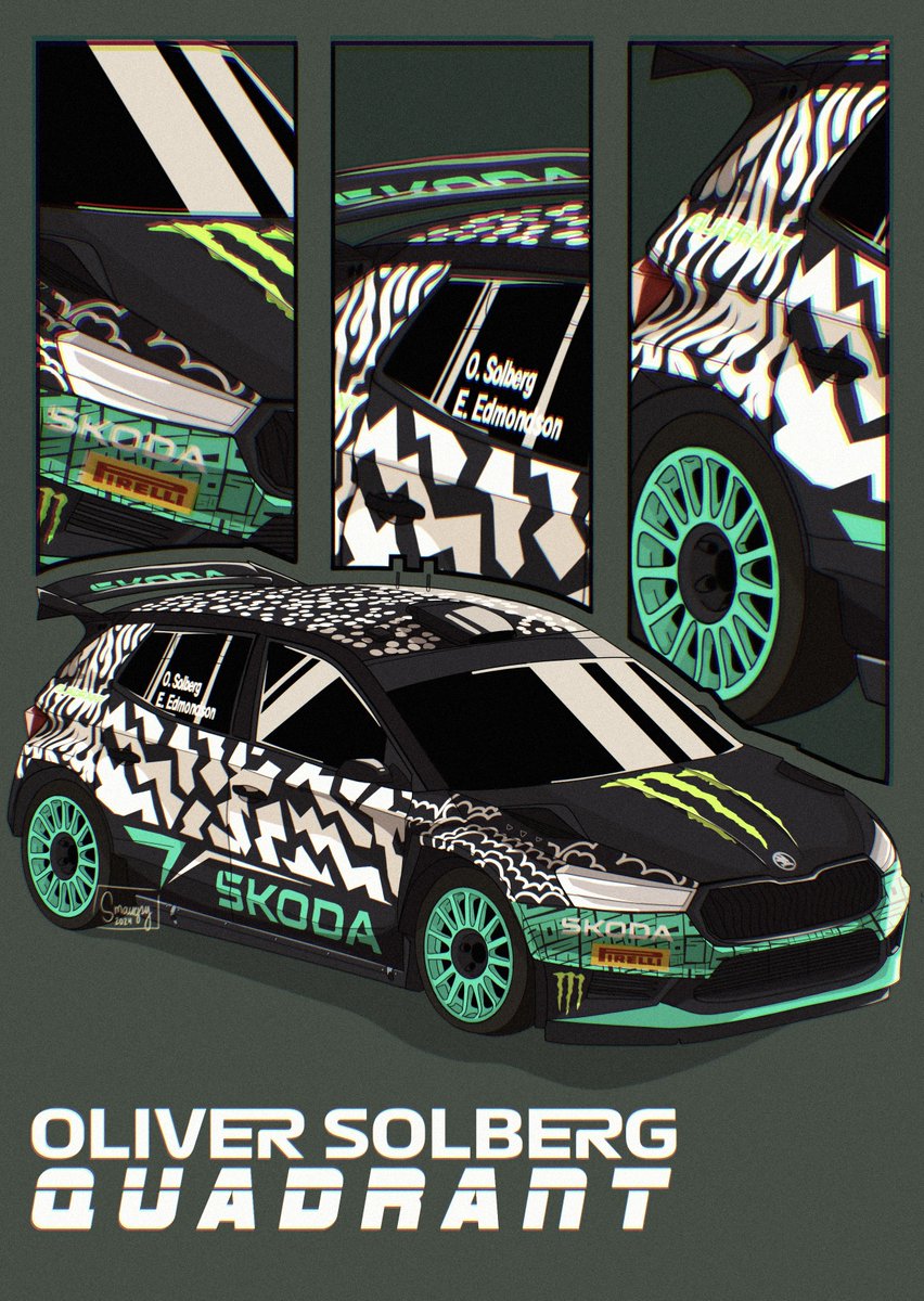 smaugsyy_'s tweet photo. 20 hours of work and a million hand cramps later- finished my poster of Oliver Solberg's Quadrant rally car!

Not drawing any more cars for a while 😮‍💨 https://t.co/x2GqyGAV5W