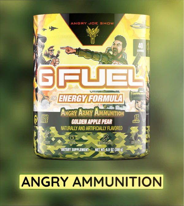 Who’s ready for Angry Ammunition #gfuel? 
I haven’t tried it yet, can’t wait!
Anyone tried this flavor yet?

🐝It’s launching on GameHive.gg at 12:30pm PST