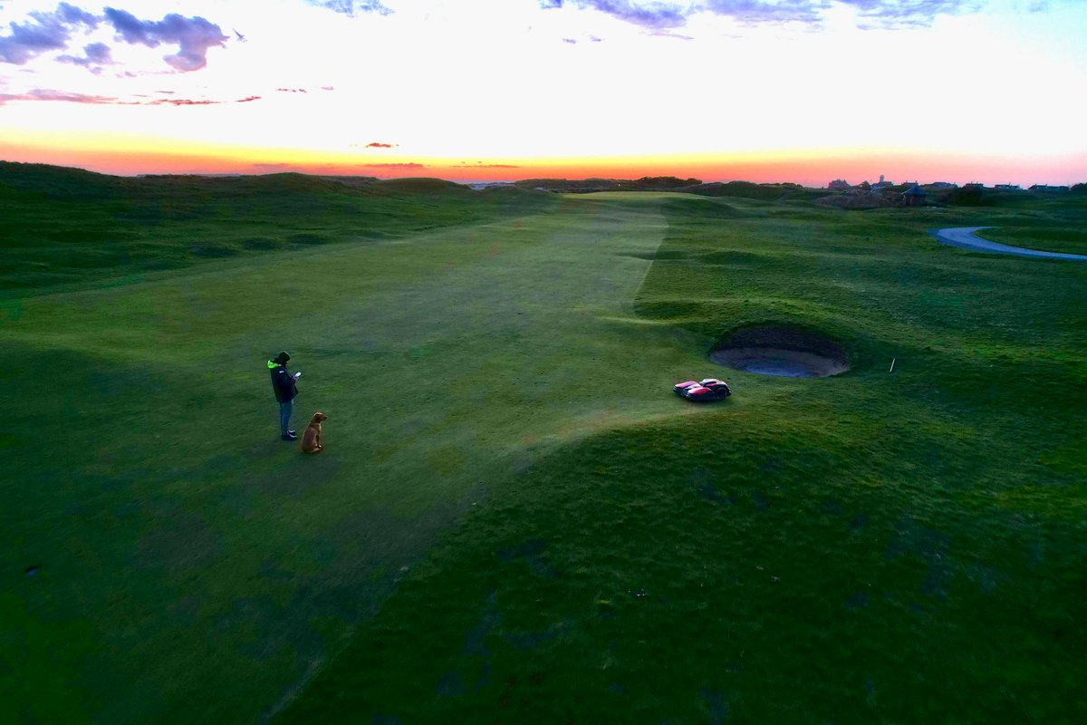 Sunset strolls with Man's Best Friend. Our Links Manager, @JamesBledge, and his helping hand (/paw) Siouxsie know how to run a tight ship. 🫡