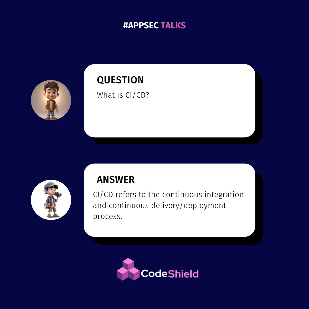 codeshield_'s tweet image. Today&apos;s Question on AppSec Talks 💡.

What is CI/CD?

#AppsecTalks #codeshield #applicationsecurity #SAST #codereview #automation #devops #devsecops #cybersecurity #securesoftware #securecoding #SSDLC