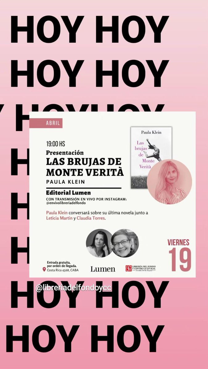 mpaulaklein's tweet image. Sutilmente eufórica porque es HOY
Quedan invitados a la librería del Fondo de cultura económica a las 19h en Costa Rica 4568. Develaré los que pasa con las utopías de regreso a la naturaleza, poliamor, microdosing y brujas. Todo lo que siempre quisiste saber sobre los hippies🌈📚