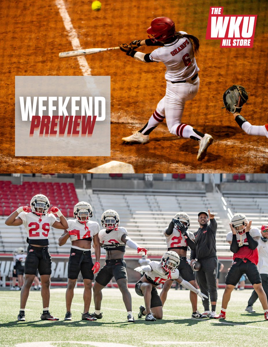 🚨WE PLAY FOOTBALL AND SOFTBALL THIS WEEKEND🚨 Come on out to the hill to support @WKUFootball and @WKUSoftball as they both play at HOME this weekend‼️ Shop softball🔗: wku.nil.store/collections/so… Shop football🔗: wku.nil.store/collections/fo… #GoTops