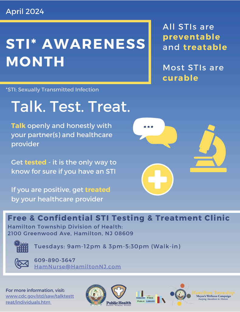 It is STI Awareness Month, a time to raise awareness about STIs and encourage residents to talk openly about it, get tested and seek treatment. Did you know that our health department offers free and confidential walk-in STI testing and treatment on Tuesdays ? Learn more below🏥
