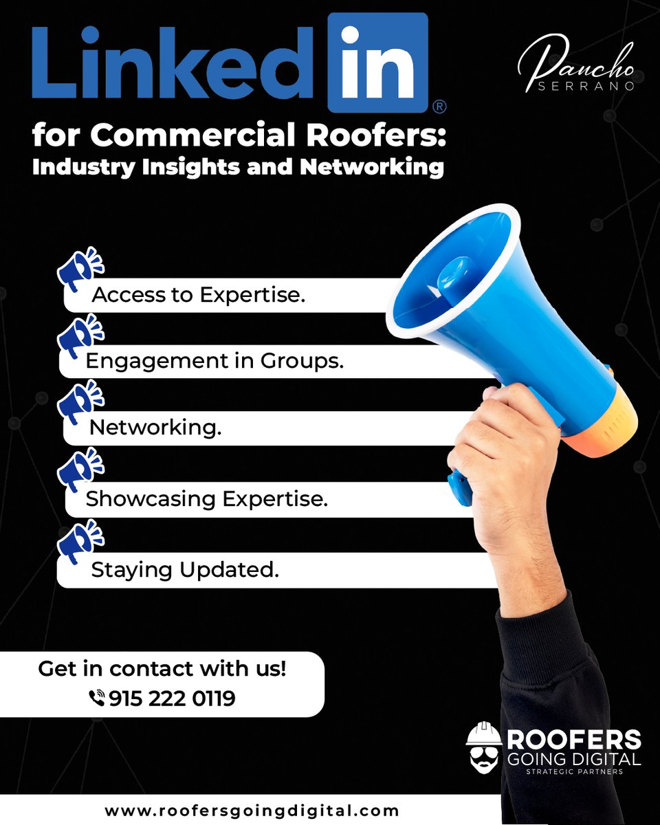 LinkedIn for Commercial Roofers: Industry Insights and Networking

In the dynamic world of commercial roofing, staying informed about the latest trends, technologies, and best practices is key to success

#RoofersGoingDigital #DigitalMarketing #RoofingMarketing #LeadGeneration