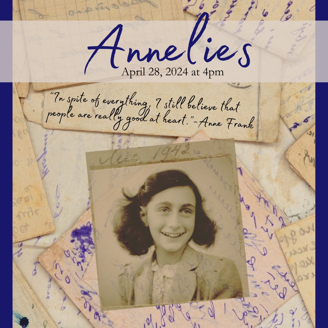 "In spite of everything, I still believe that people are really good at heart." -- Anne Frank. Join Dessoff on April 28th at 4pm for James Whitbourn's Annelies at Hebrew Union College. 

Tickets and info: dessoff.org/events/annelies