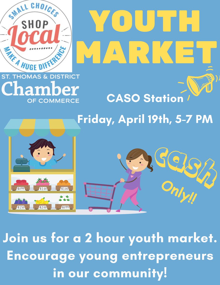 🌟 Today's the Day! 🌟 Make sure to swing by the CASO Station from 5-7 PM to explore the Youth Market! tonight 🛍️ Dive into an evening of creativity, innovation, and entrepreneurship showcased by the talented youth in our community.
