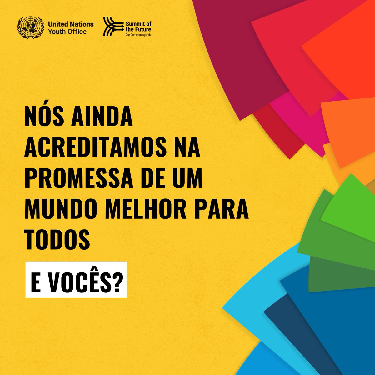 A humanidade enfrenta desafios críticos à medida que as crises de mudança climática, perda de biodiversidade e poluição aumentam.

Antes da Cúpula do Futuro, para tratar dessas questões, a @UNYouthsAffairs pede que a #JuventudeLidere.

#AjaAgora! Assine: tinyurl.com/3t4wf4bj