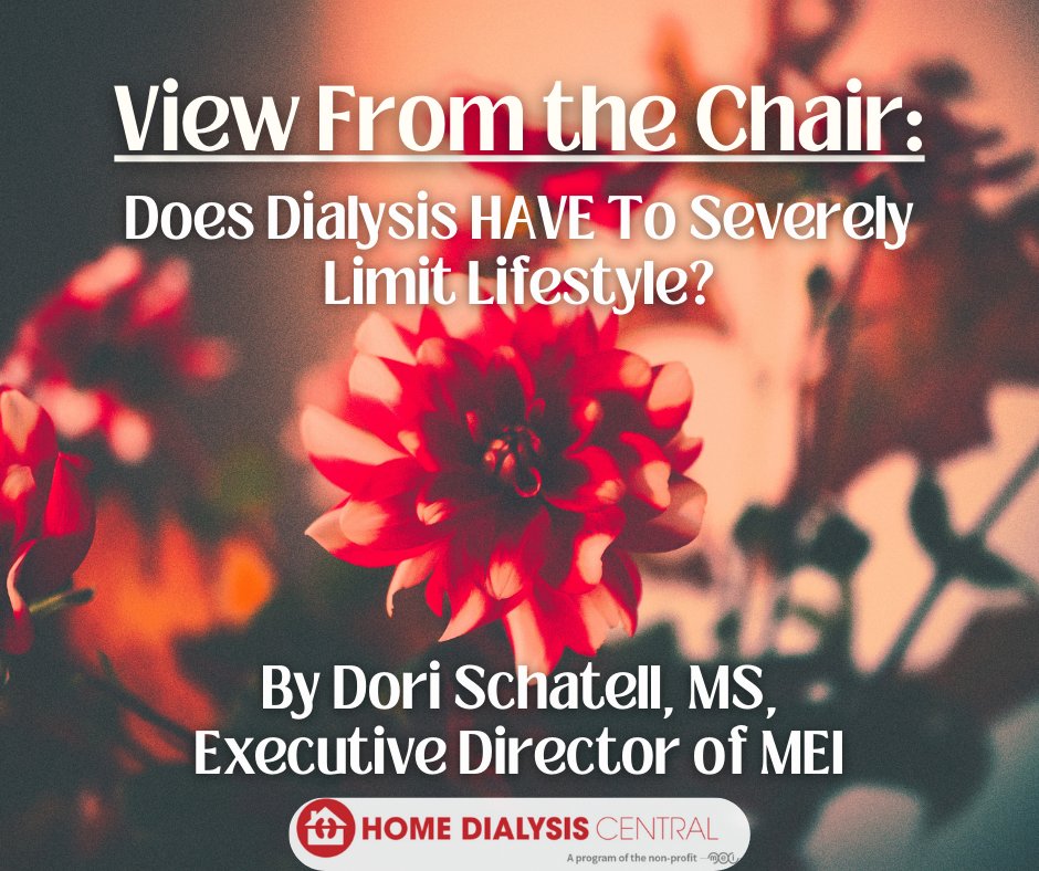 This week’s KidneyViews blog is thanks to MEI Executive Director Dori Schatell, where she explores the answers to the question, “What can you not do now that you were able to do prior to dialysis?” Stay tuned for the book, My Kidney Life: A New Direction. homedialysis.org/news-and-resea…